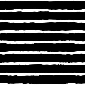 Black and white narrow stripes medium scale print