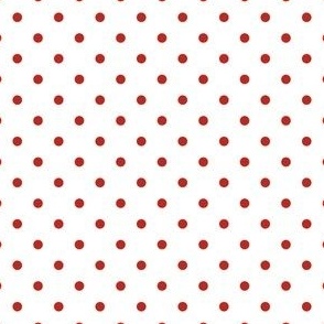 little polka dots - white and red