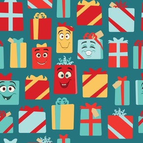 Large Goofy Grinning Gifts On Green