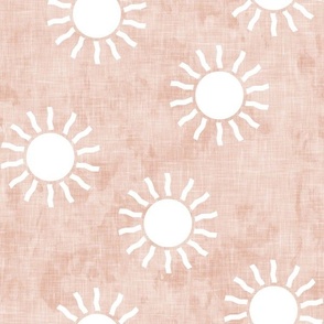 Sunshine - suns on pink - pink, teal, gold coordinate pink - C22