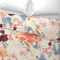 Watercolor Floral Soft Spring Warm - Large  Scale