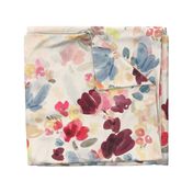 Watercolor Floral Soft Spring Warm - Large  Scale