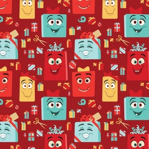 Medium Goofy Grinning Gifts On Red
