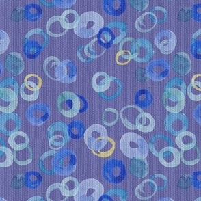 Watercolor Circles - Blue and Gold on Veri Peri   (TBS147)
