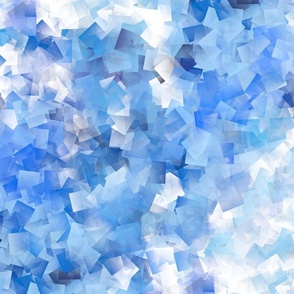 Abstract Painted White and Blue Squares 