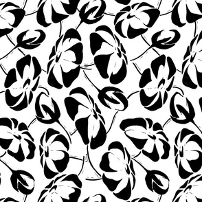 White & black minimalist flowers 12 inch