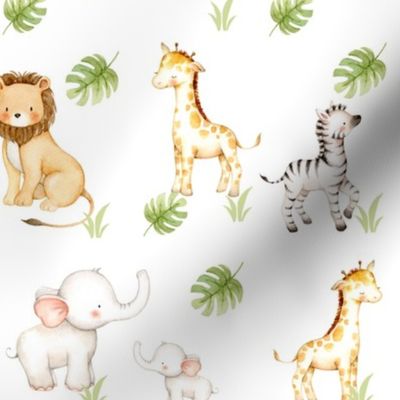 Watercolor Safari Animals Nursery - Smaller