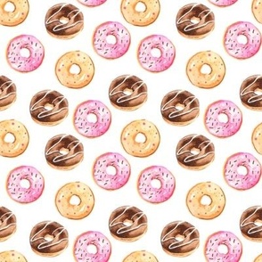 Yummy Donuts- Frosted Chocolate, Vanilla, Strawberry Donuts // Sweet Shoppe collection, 8" repeat