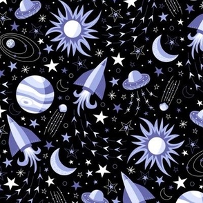 Space Voyage (Periwinkle and Black)