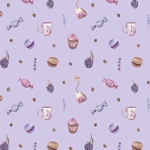 Purple sweets (on lavender background)