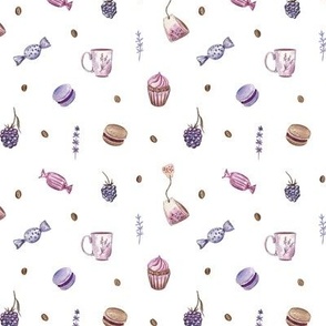 Purple sweets (on white)