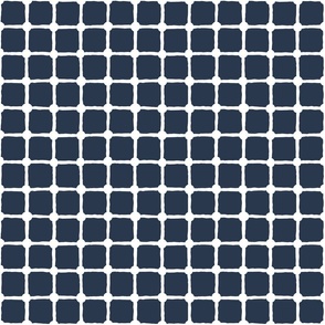 small scale nautical navy blue and white wide net mesh