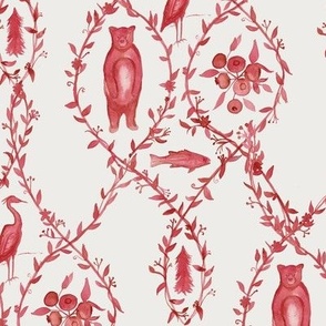 Blueberry Woods Toile in Red