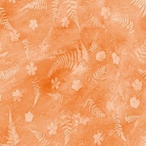 Fern and Flower Sunprints on Terracotta