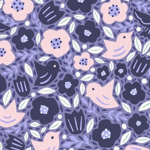 Morning Lilacs - Mod | Textured - puple | pink | medium scale ©designsbyroochita