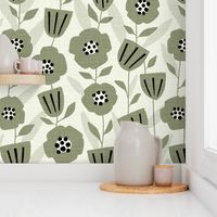 Willow Botanical Neutral - Mod | Textured - Green | large scale ©designsbyroochita