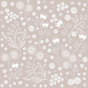 Flowery stuff on light brown 