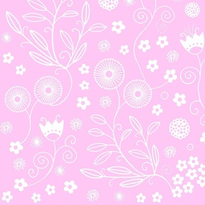 Flowery stuff on pink