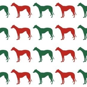 Christmas Greyhound 1.5 Inch Martingale Red Green on White