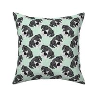 BLACK AND WHITE BOXER PATTERN GREEN 8