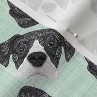 BLACK AND WHITE BOXER PATTERN GREEN 8