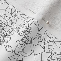 Climbing Rose Coloring Book in Black and White