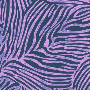 ZEBRA STRIPES DARK TEAL PURPLE PINK, 24