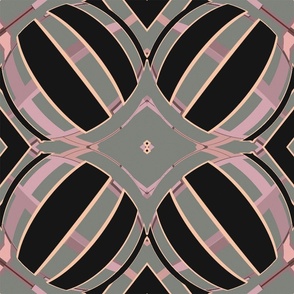 Moroccan Inspired Repeating Design (line art in pink, black, gray, grey, lavender, mauve 