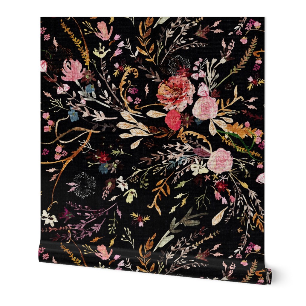 Fall Fable Floral (black) JUMBO