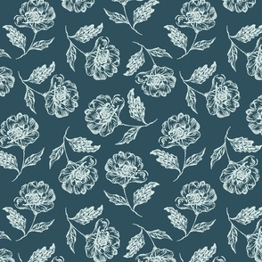 Nostalgic Floral Teal