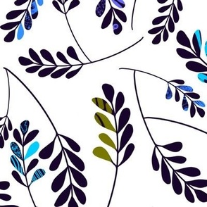 Simple Matisse-inspired Leaves on White Large
