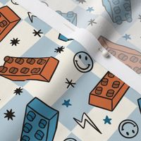 Boy Print Building Blocks