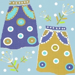 Vintage Summer Skirt Pockets - Stonewash Blue 2022, Spring and Summer Collection 2022 -Version 3a 