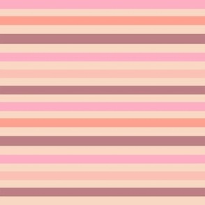 small stripes fabric - ice cream van coordinate fabric - boho muted