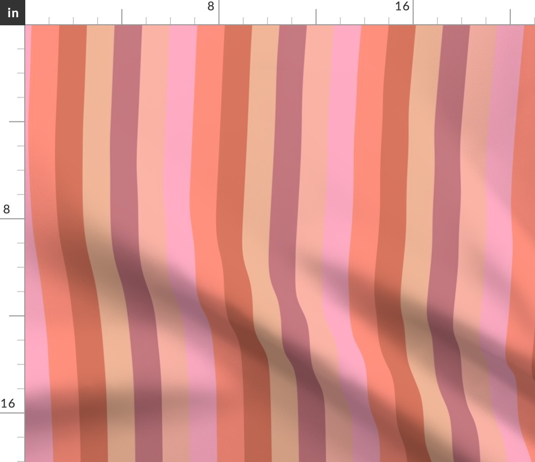 1" retro ice cream stripes - coordinate fabric, retro vertical stripes - boho muted