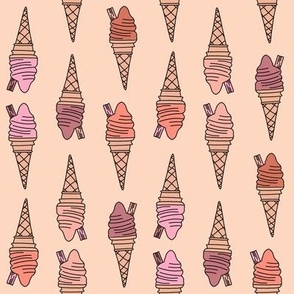 ice cream cone fabric - ice cream, summer, retro, classic, British, uk, Andrea Lauren, - boho