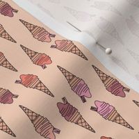 mini ice cream cone fabric - ice cream, summer, retro, classic, British, uk, Andrea Lauren, - boho