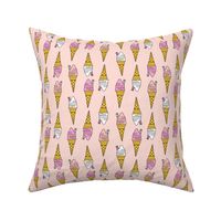 ice cream cone fabric - ice cream, summer, retro, classic, British, uk, Andrea Lauren, - pink