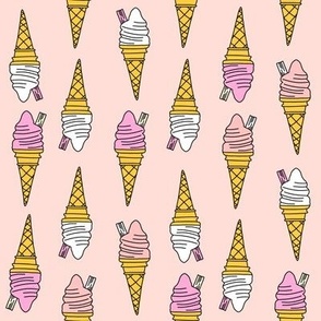 ice cream cone fabric - ice cream, summer, retro, classic, British, uk, Andrea Lauren, - pink