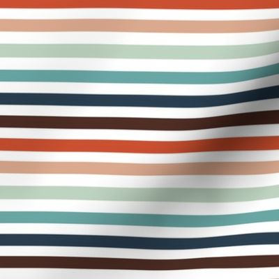 small stripes fabric - ice cream van coordinate fabric - mint