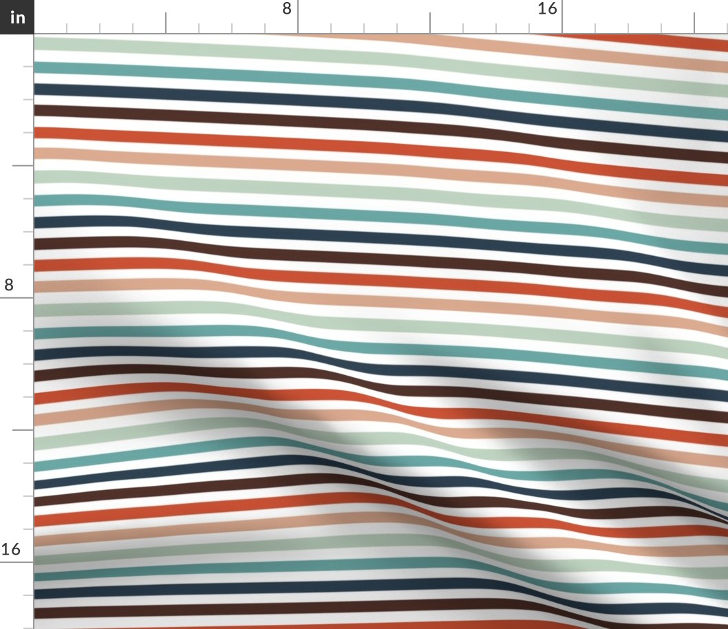 small stripes fabric - ice cream van coordinate fabric - mint