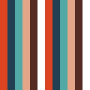 1" retro ice cream stripes - coordinate fabric, retro vertical stripes - blue