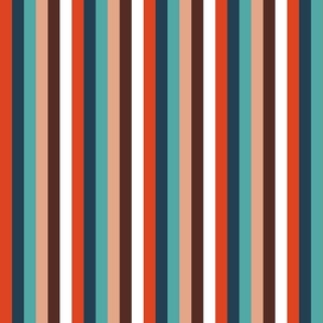 2/3" retro ice cream stripes - coordinate fabric, retro vertical stripes - blue