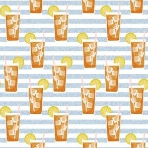 small iced tea bbq summer party southern style fabric blue stripe