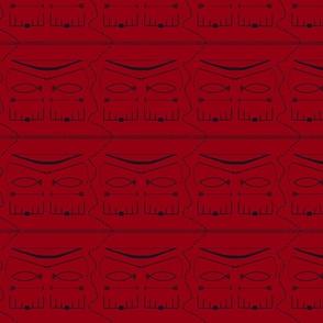 rustic line pattern red