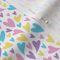 Scattered Hearts pastel colours