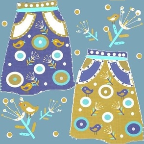 The Vintage Summer Skirt Print - © 2022 Vanessa Peutherer Mid Denim Blue 2022, Spring and Summer Collection - version 2a