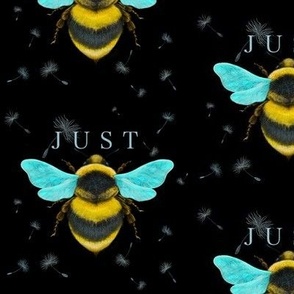 Just Bee on a black linen background