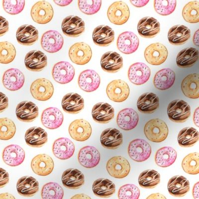 Yummy Donuts- Frosted Chocolate, Vanilla, Strawberry Donuts // Sweet Shoppe collection, 6" repeat