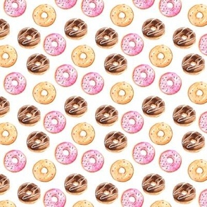Yummy Donuts- Frosted Chocolate, Vanilla, Strawberry Donuts // Sweet Shoppe collection, 6" repeat